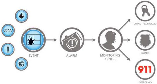 DSC infographic about security monitoring systems